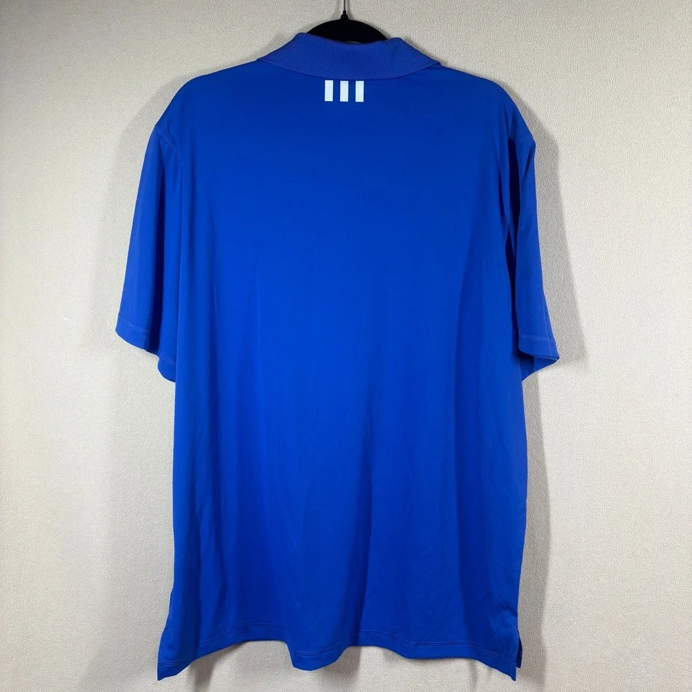 NOS Adidas Puremotion Mens Kansas Jayhawks KU Polo Golf Shirt Blue XL Athleisure